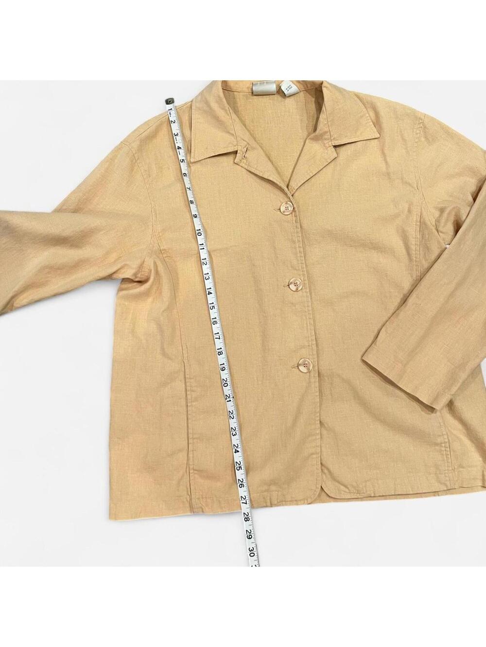 Vintage Butter Yellow Linen Blend Minimal Jacket - Picture 5 of 8